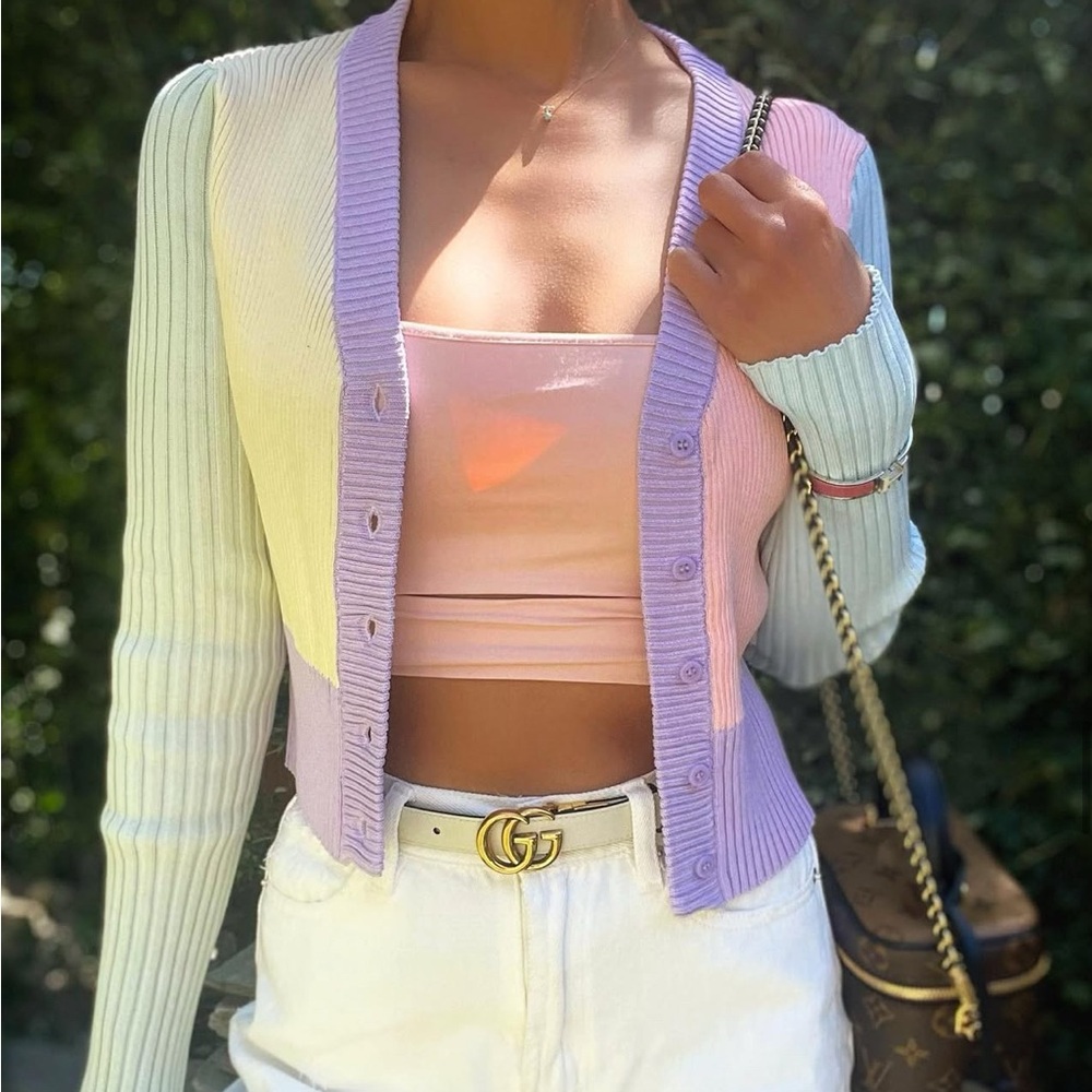 English Factory Color Block Cardigan - Picture 5 of 5